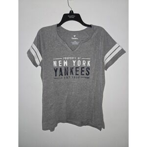 New York Yankees Fanatics Women's Vintage Style‎ Vneck Gray Size Large